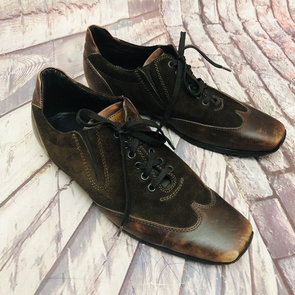 KUHLMAN Made in Italy,Brown Suede Leather CapToe Men Oxford,EU43/US12
